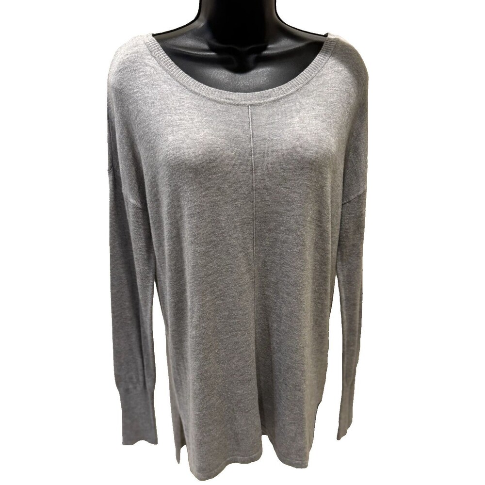 Pink Republic Women's Casual Sweater Dolman Long Sleeve Side Slit Size XL Gray
